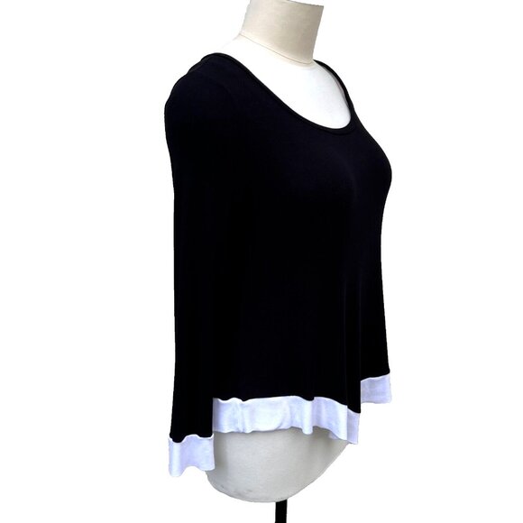 INC Womens Black Chevron Contrast Trim Pullover Tunic Sweater Top XXL BHFO 1313 - Picture 5 of 16